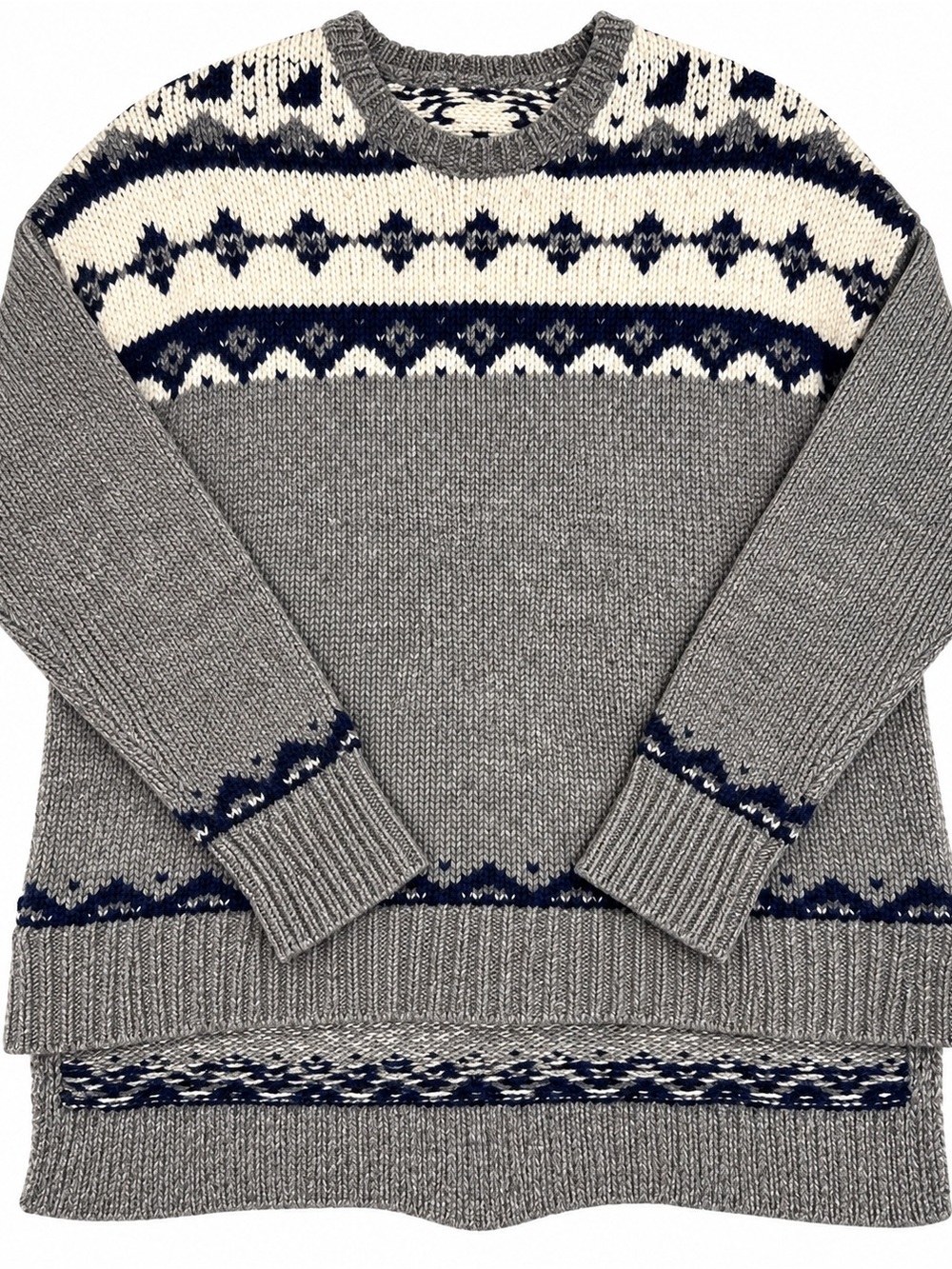 Wool Blend Fair Isle Fall/ Winter Sweater – Oversized Small Cottage Core